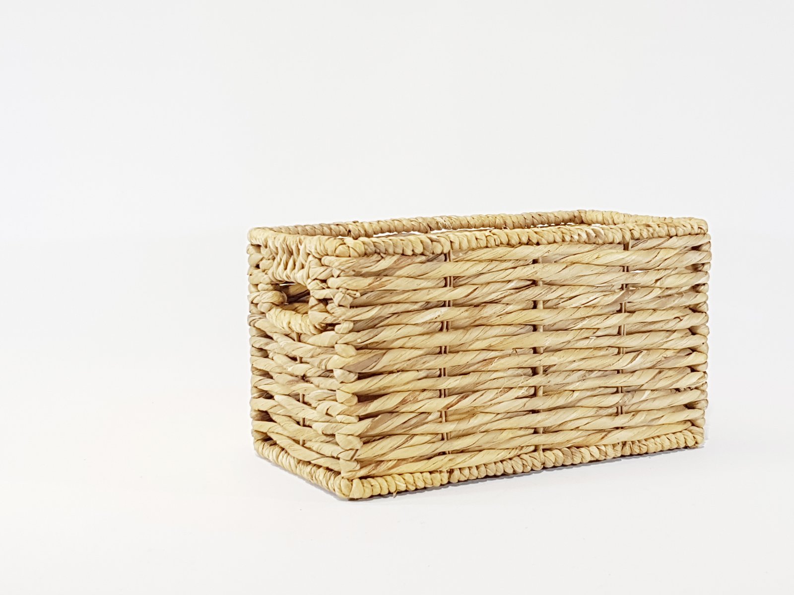 Canasta Rattan Rectangular Con Agarraderas Pequena
