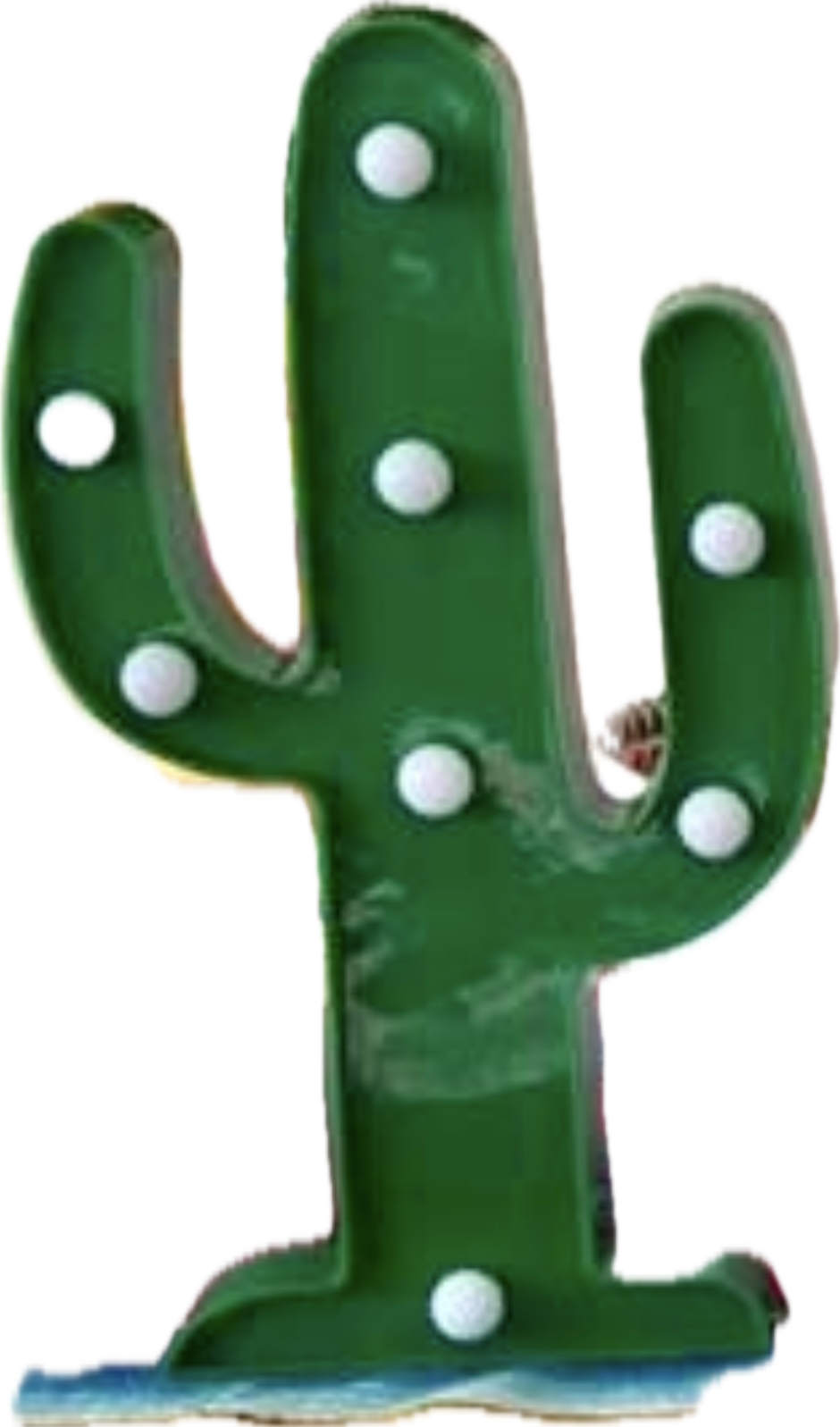 Cactus Verde Acrílico Mediano Con Luz