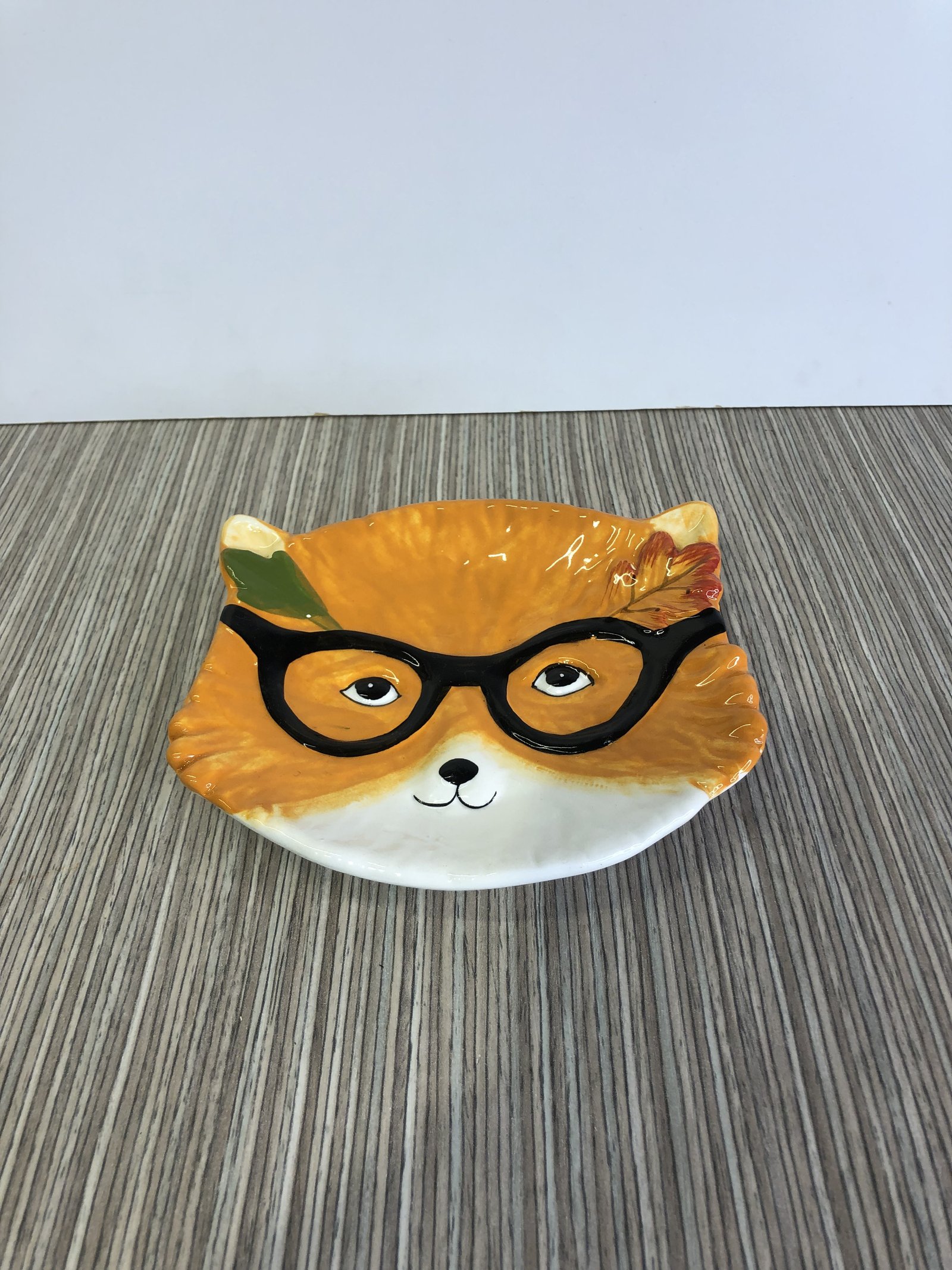 Salsera Ceramica Animalito Del Bosque Con Gafas 