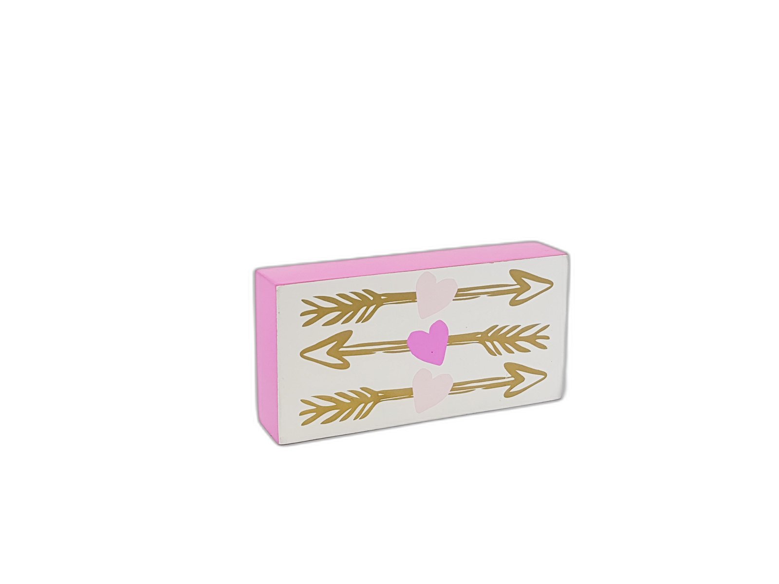 Cuadro Decorativo Corazones Y Flechas Doradas