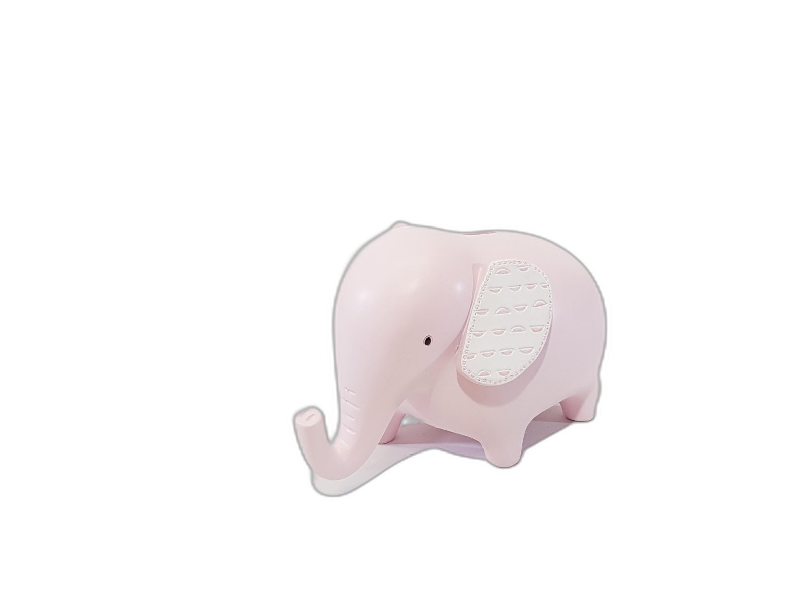 Elefante Ceramica Rosado Orejas Blancas