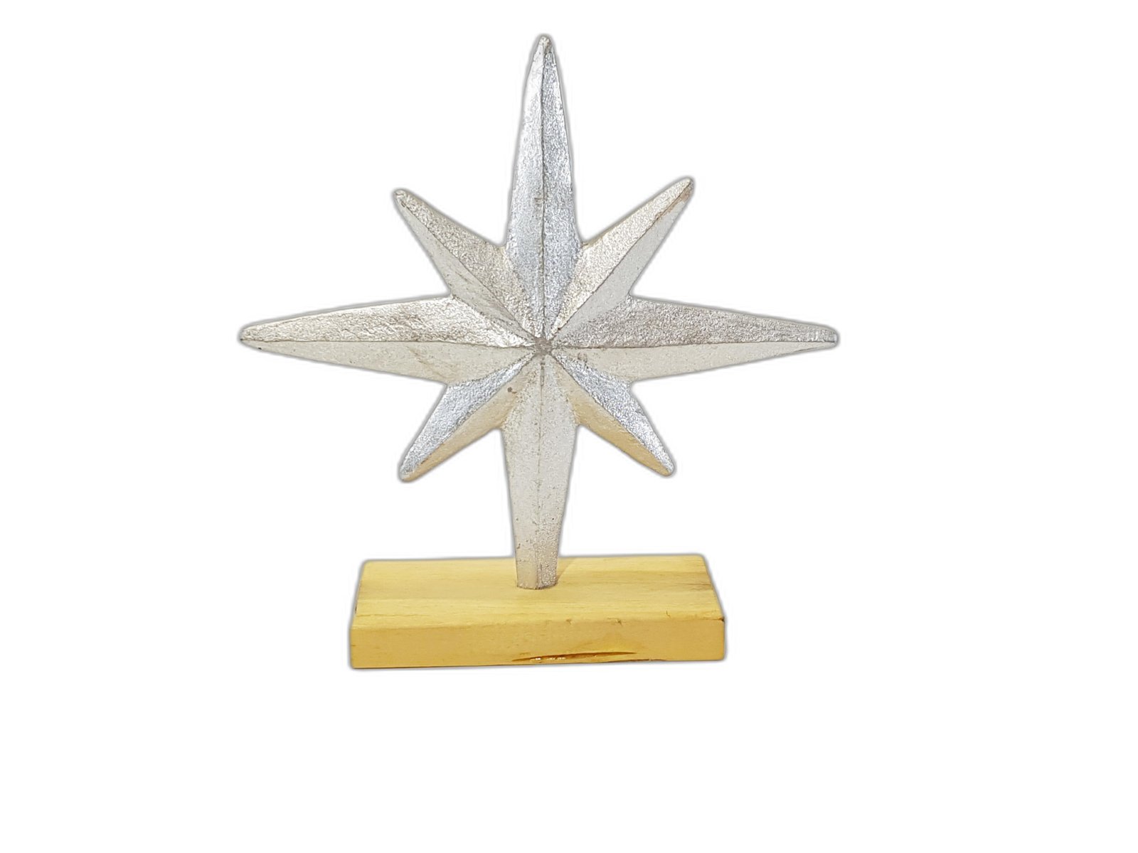 Estrella Plateada Base Madera