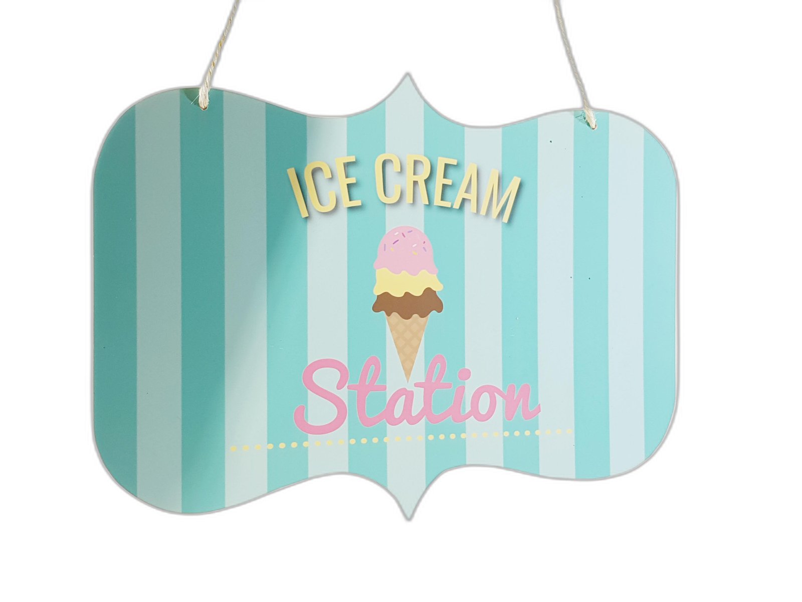 Placa Colgante Ice Cream Station 40 Ancho X 30 Largo