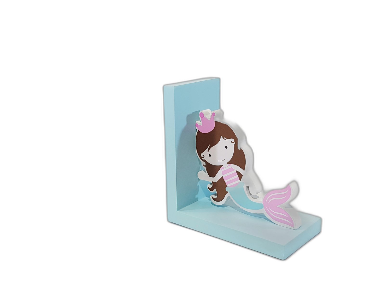 Sirena Con Base Azul Coronita Rosada