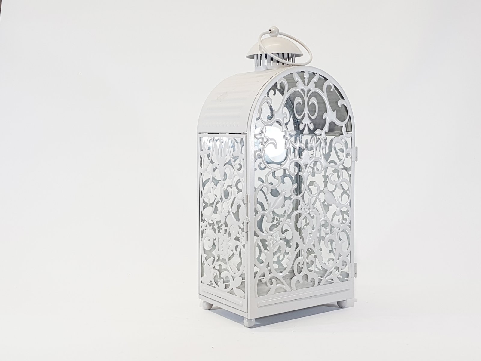 Farol Metálico Cuadrado Gris 