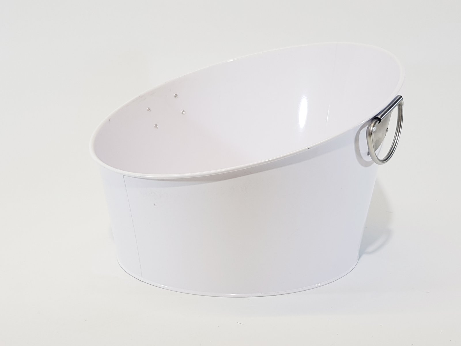 Hielera Metalica Blanca Angular Agarraderas