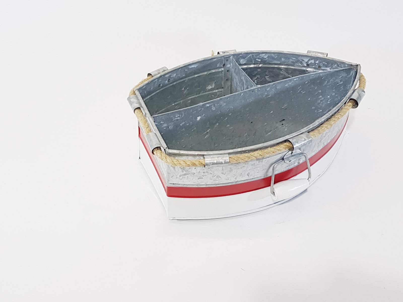 Hielera Metalica Tipo Barco Roja Con Blanco