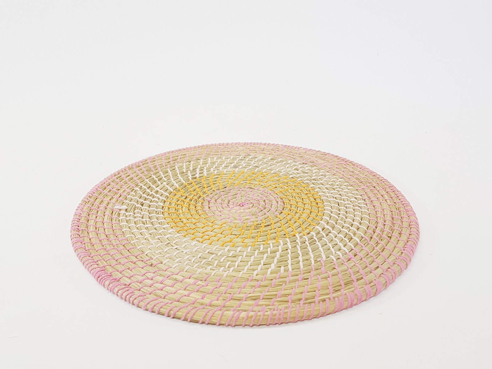 Individual Redondo Rattan Rosa