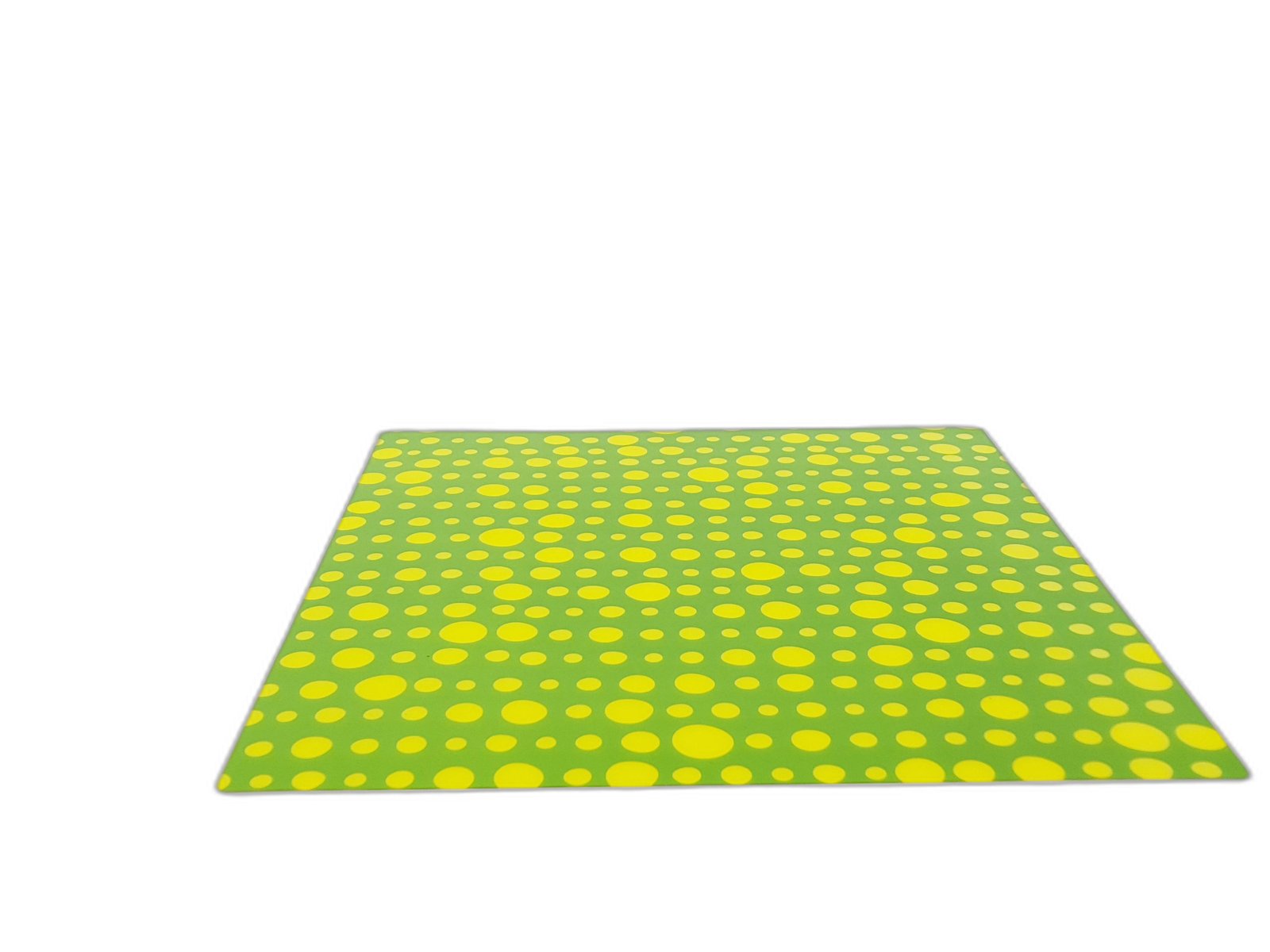 Individual Cuadrado Verde Bolas Amarillas 37 X 37