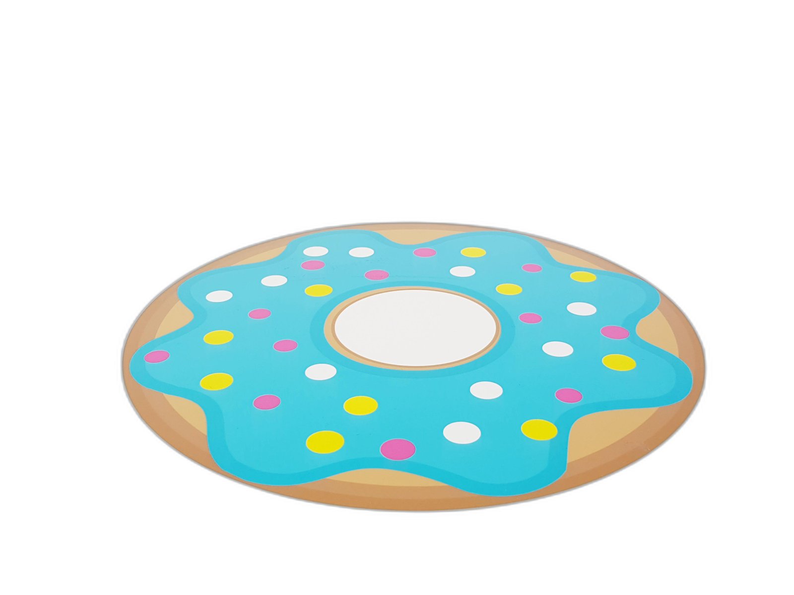 Individual Redondo Dona Azul Con Café Chispas Colores