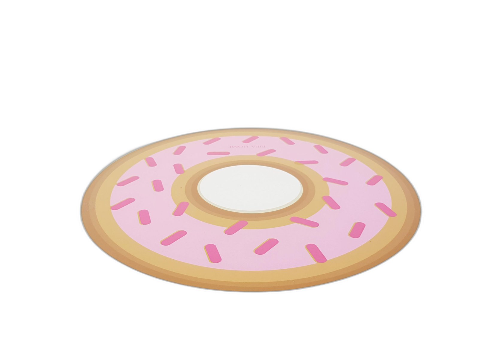 Individual Redondo Dona Rosado Claro Con Café Chispas Rosadas