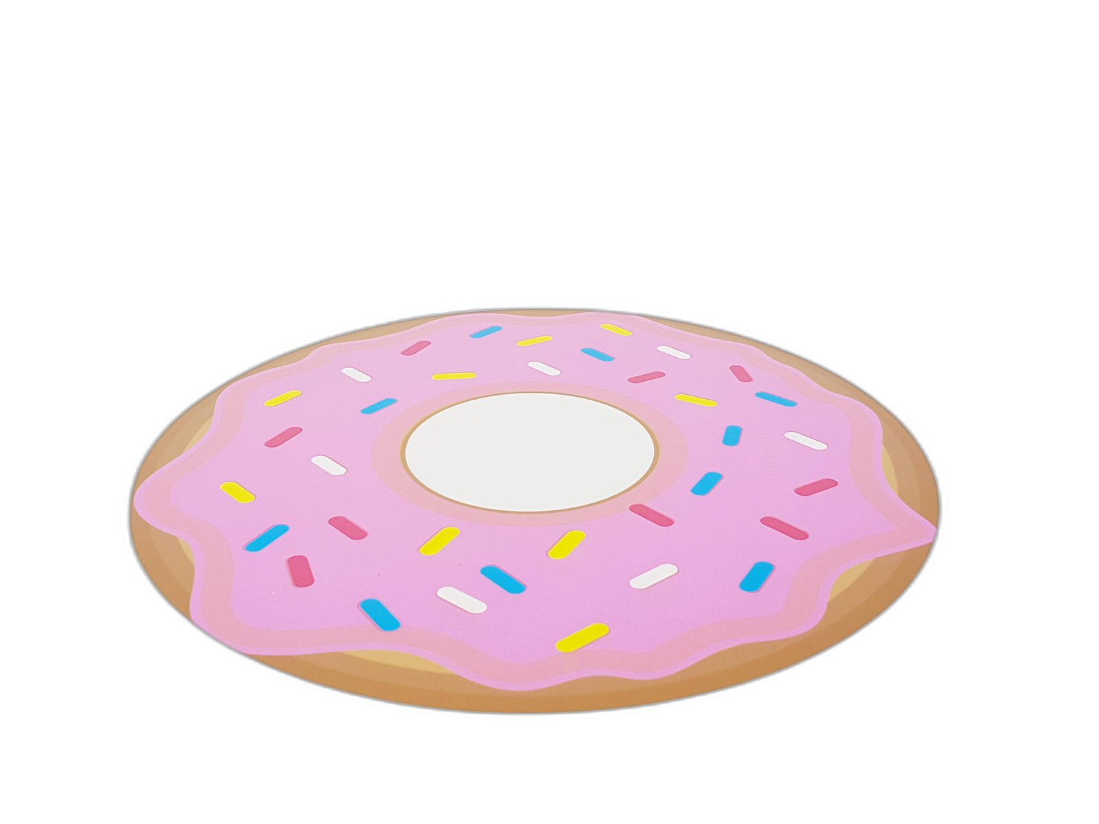 Individual Redondo Dona Rosado Con Café Chispas Colores