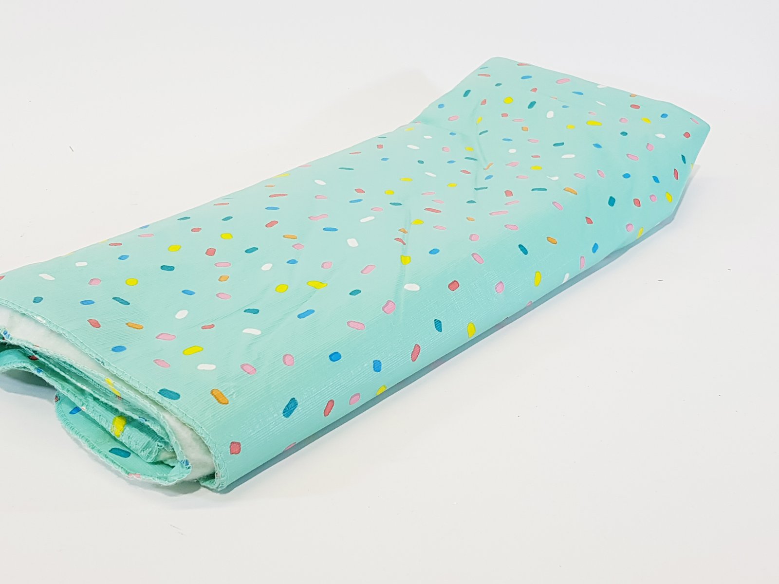 Mantel Polyester Agua Marina Chispas Colores