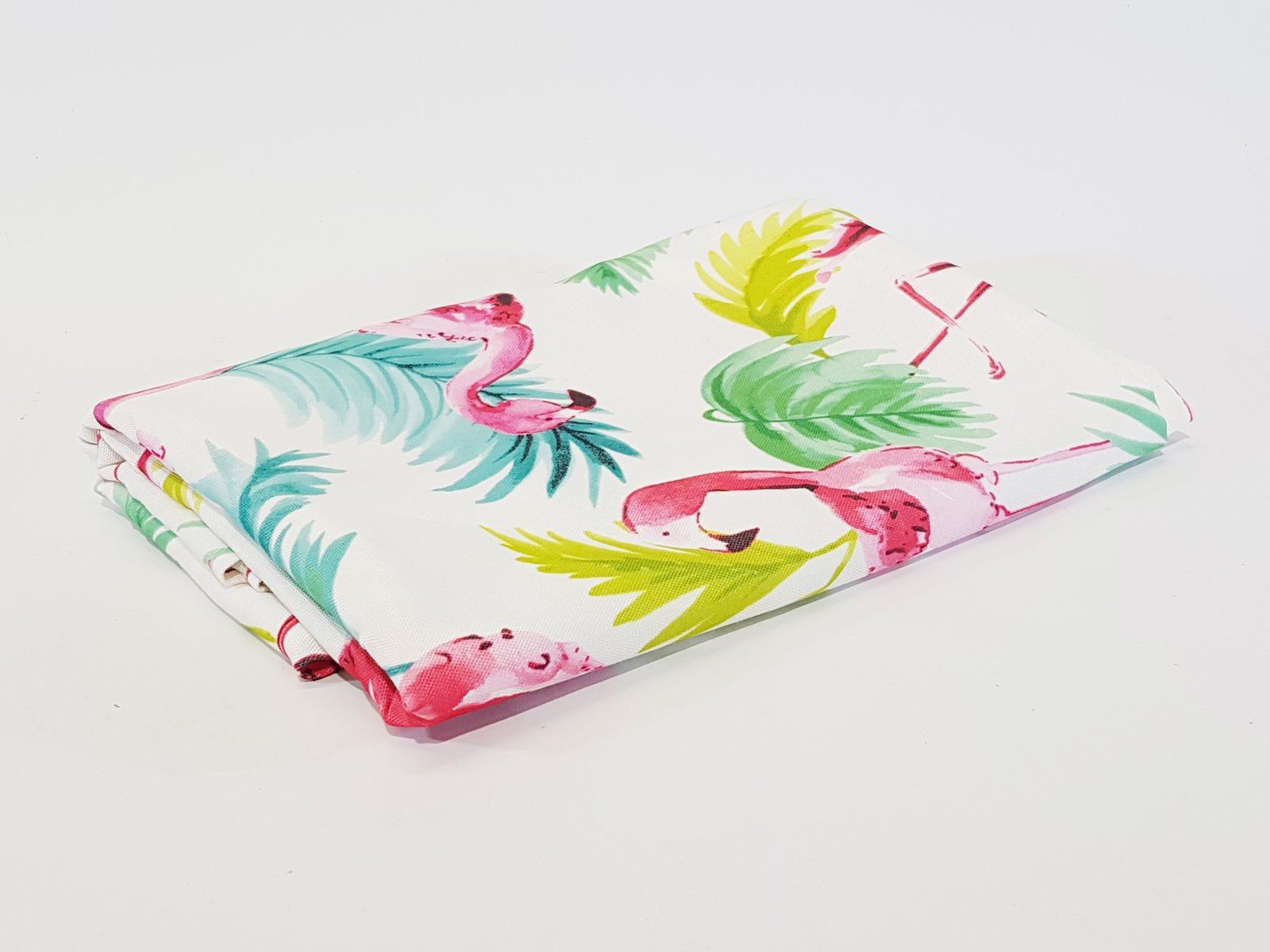 Mantel Tela Antifluido Flamingo Hojas Verdes