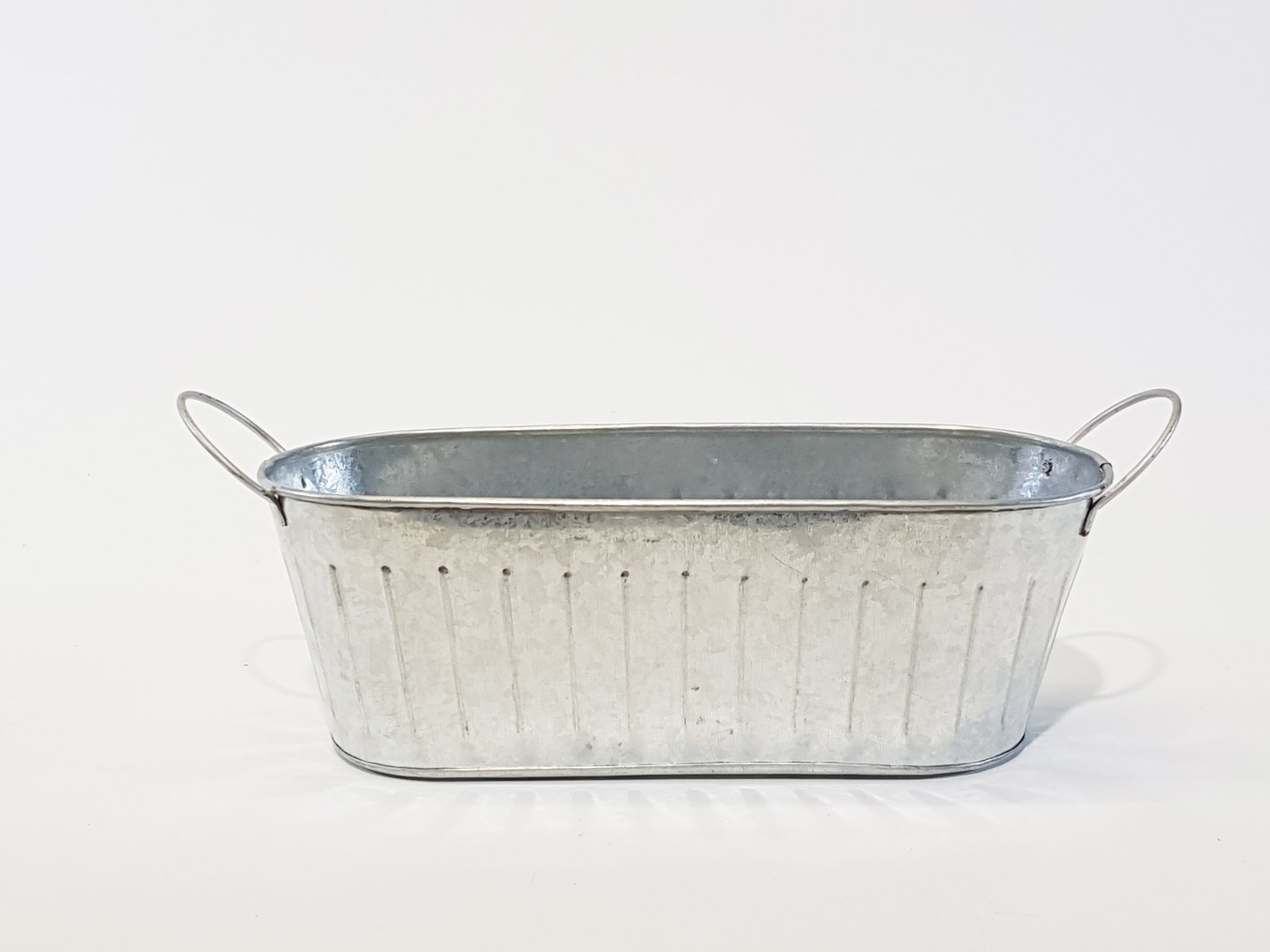 Matero Ovalado Latón Plateado Rayada Agarraderas