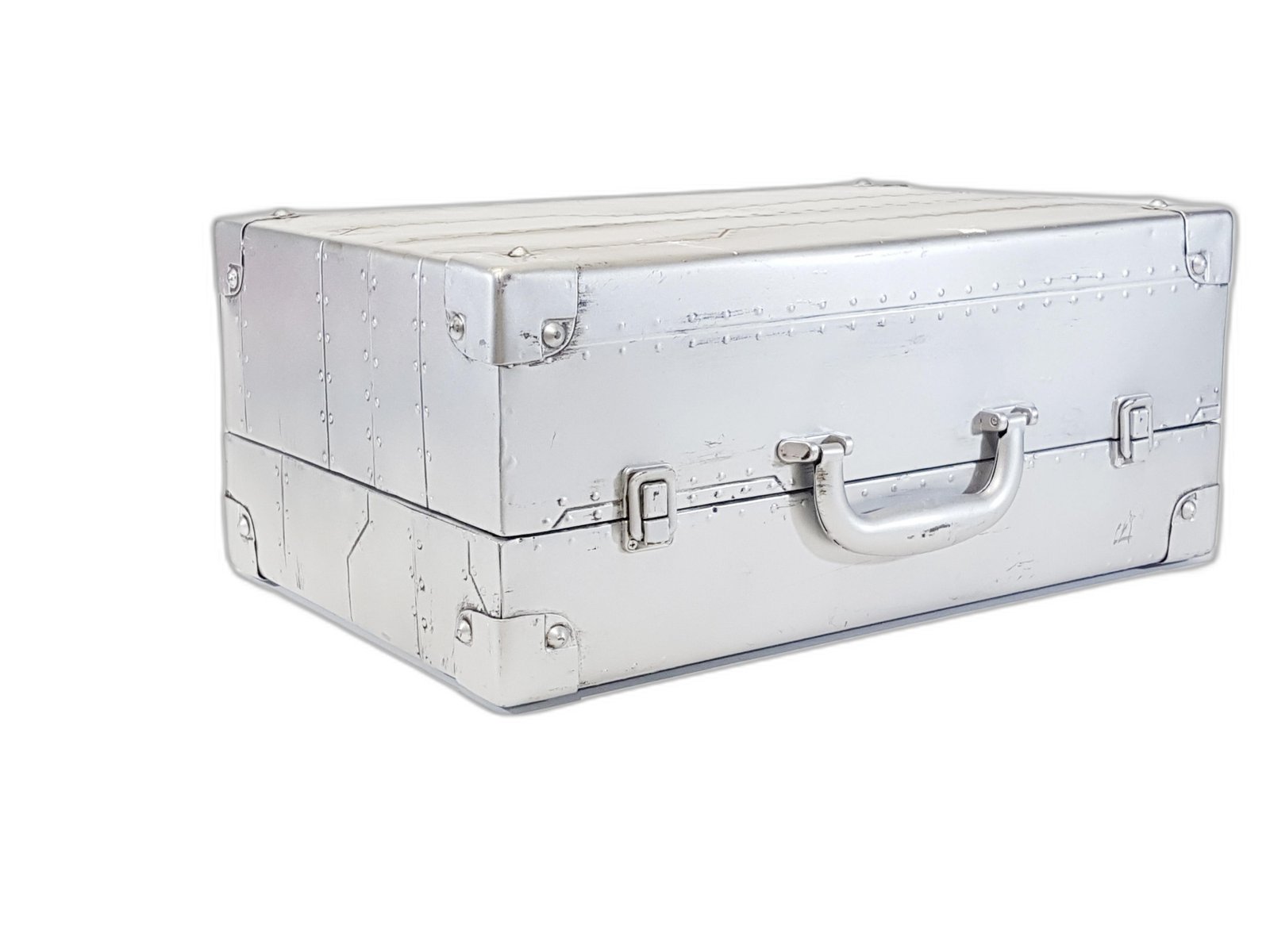 Maleta Metalica Gris Grande