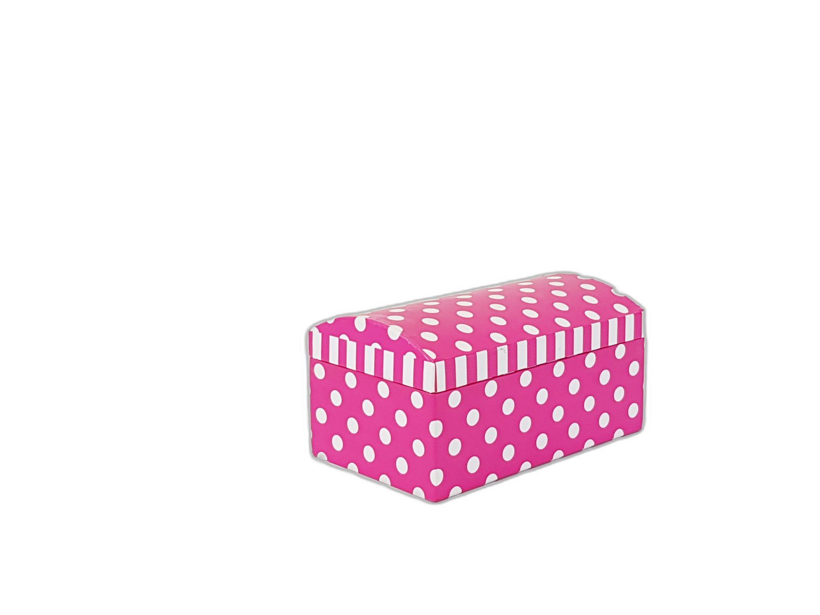 Cofre Rosado Bolas Blancas