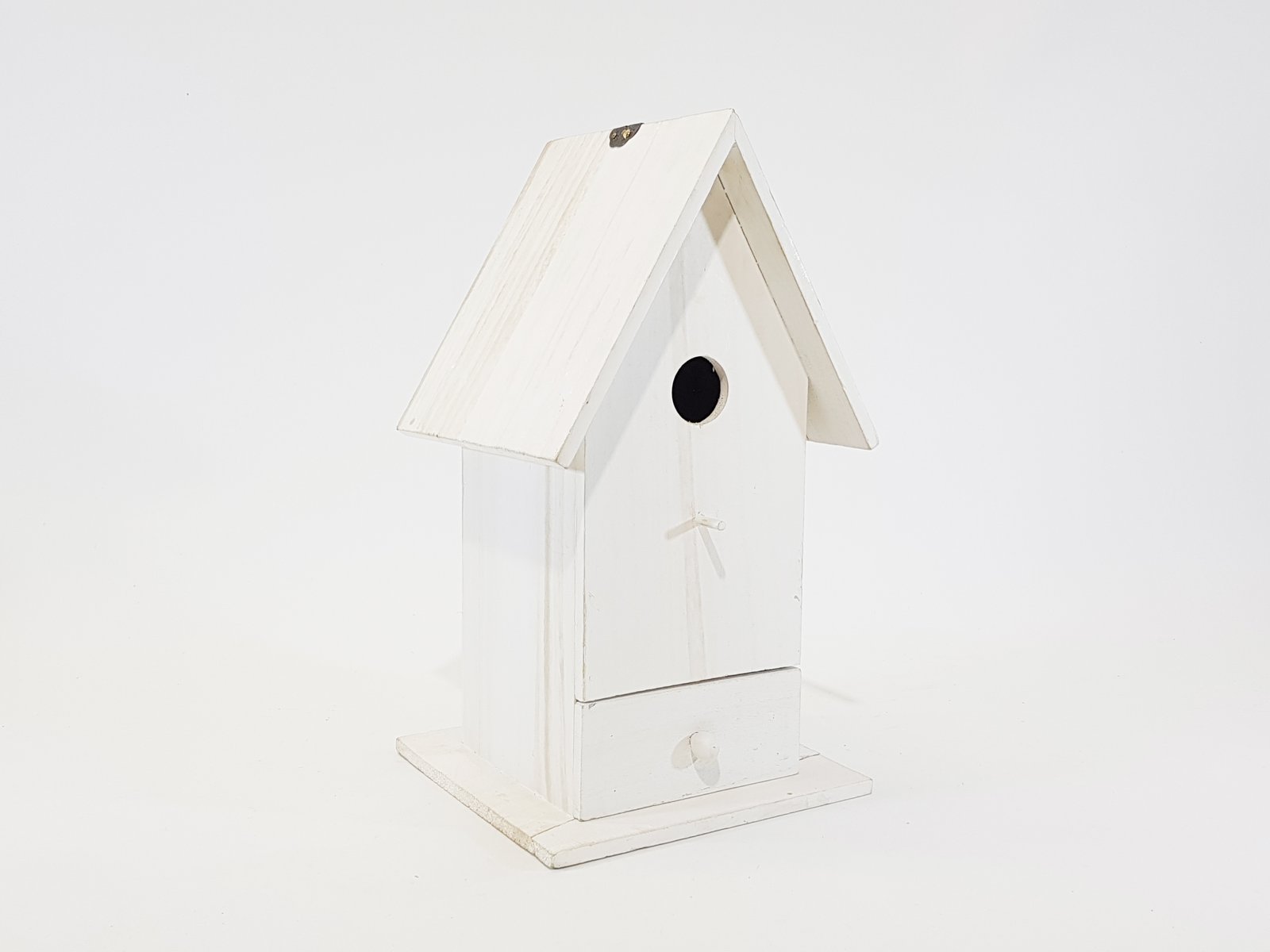 Pajarera Madera Tipo Casa Crema Grande