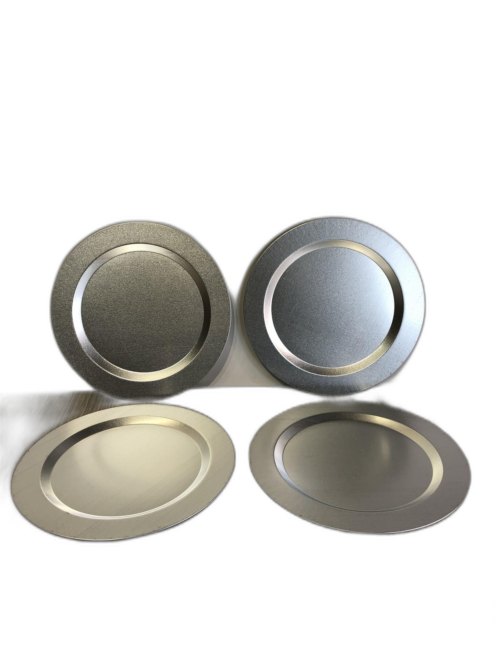 Plato Base Metalico Plateado Plano