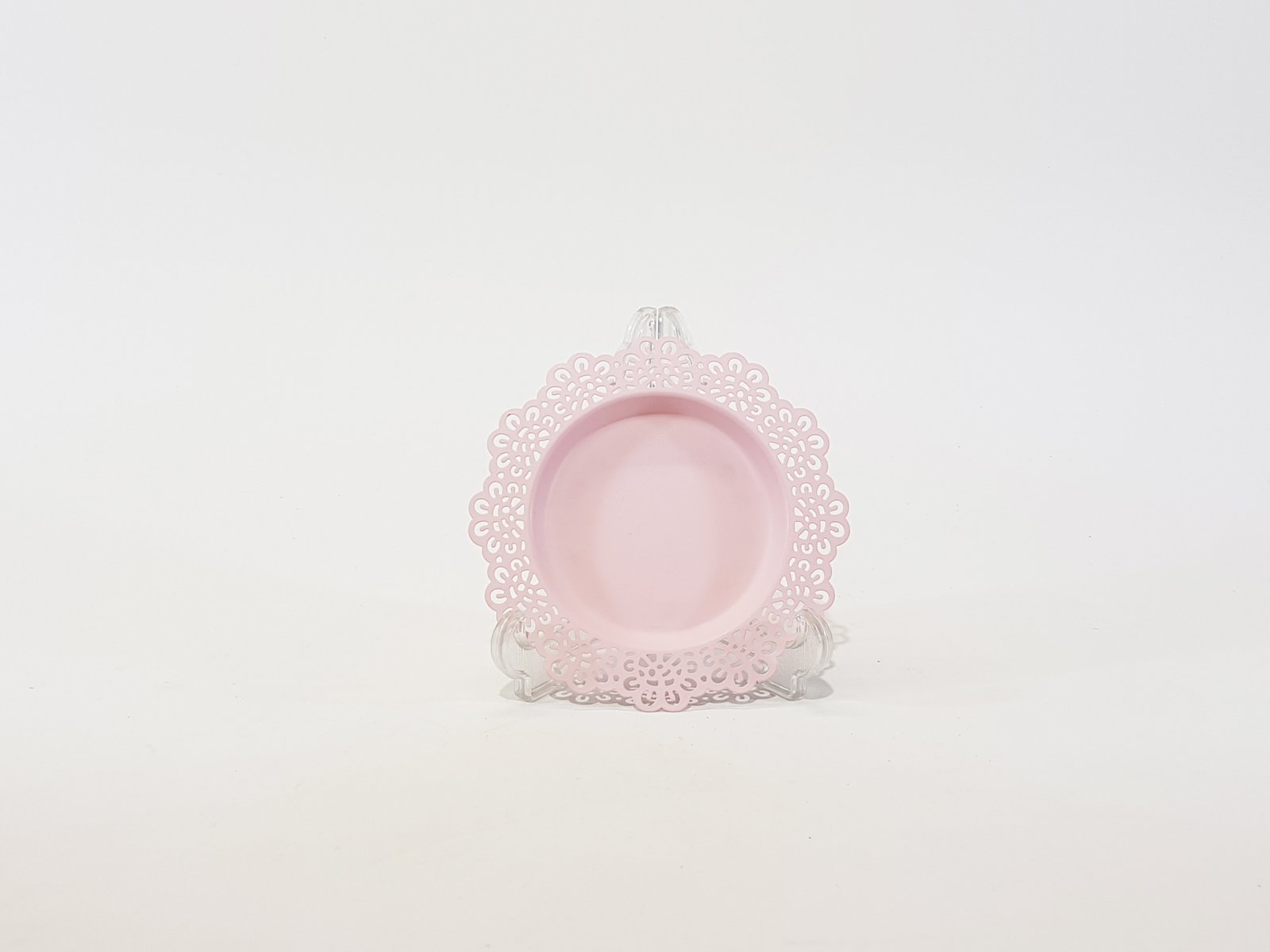 Platico Metalico Rosado Calado Pequeno