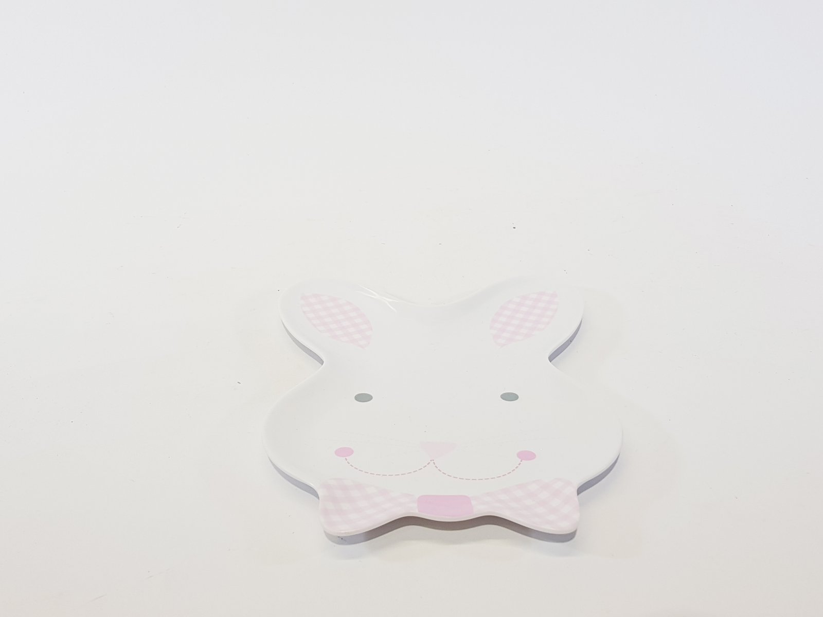 Plato Forma Conejo Blanco Con Rosado