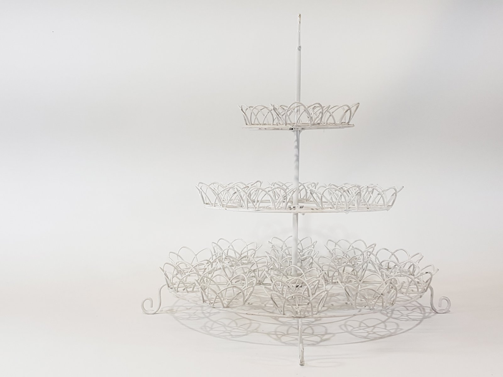 Porta Cupcakes Blanco Redondo Tres Niveles X 24