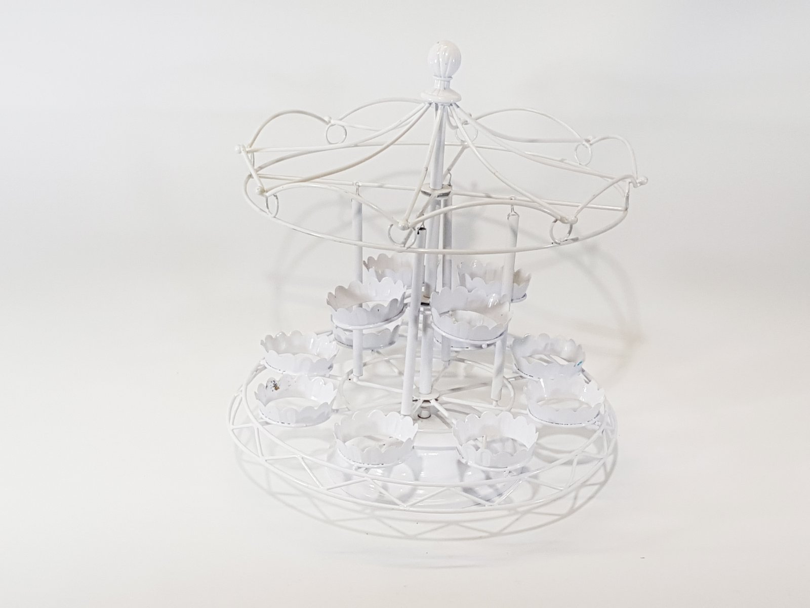 Porta Cupcakes Carrusel Blanco Con Base X12