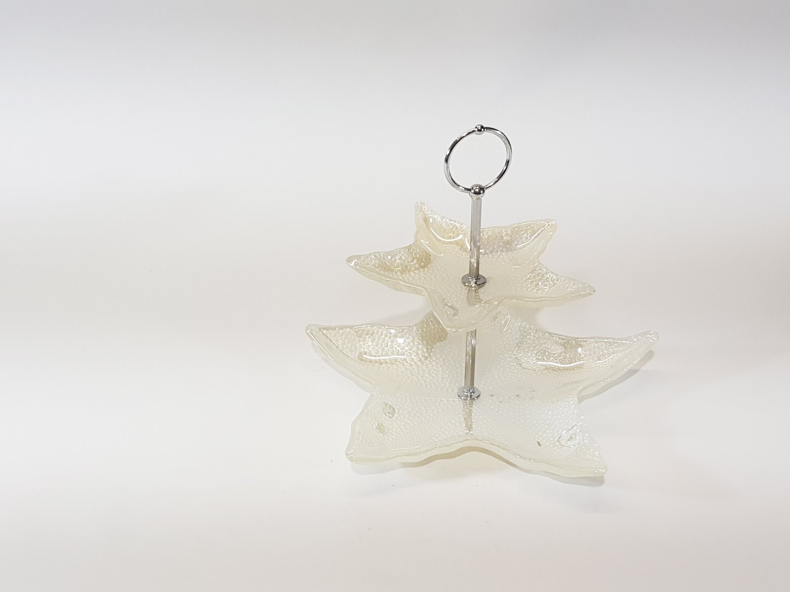 Porta Postres Vidrio Estrella De Mar Dos Niveles