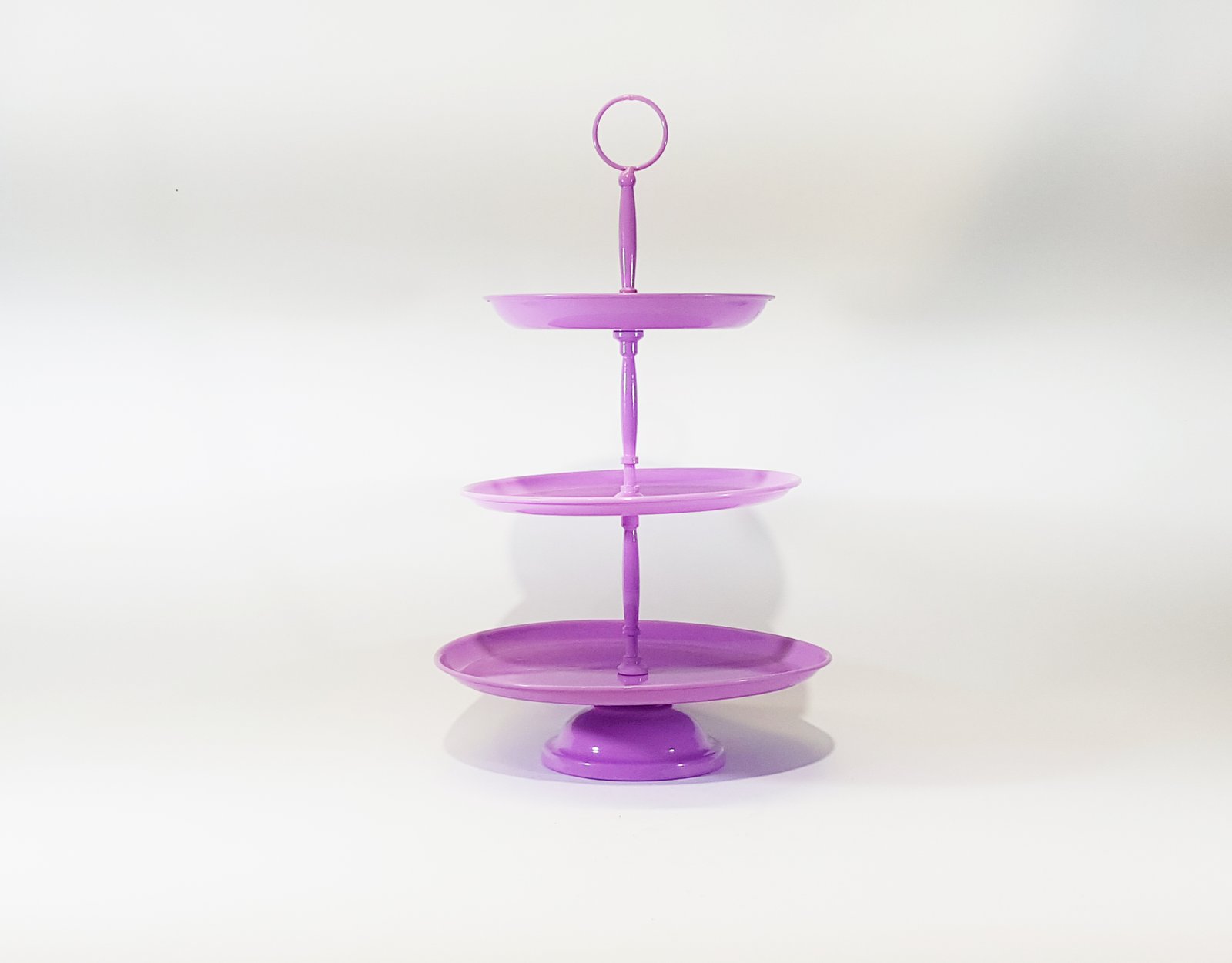 Porta Postres Tres Niveles Morado Grande