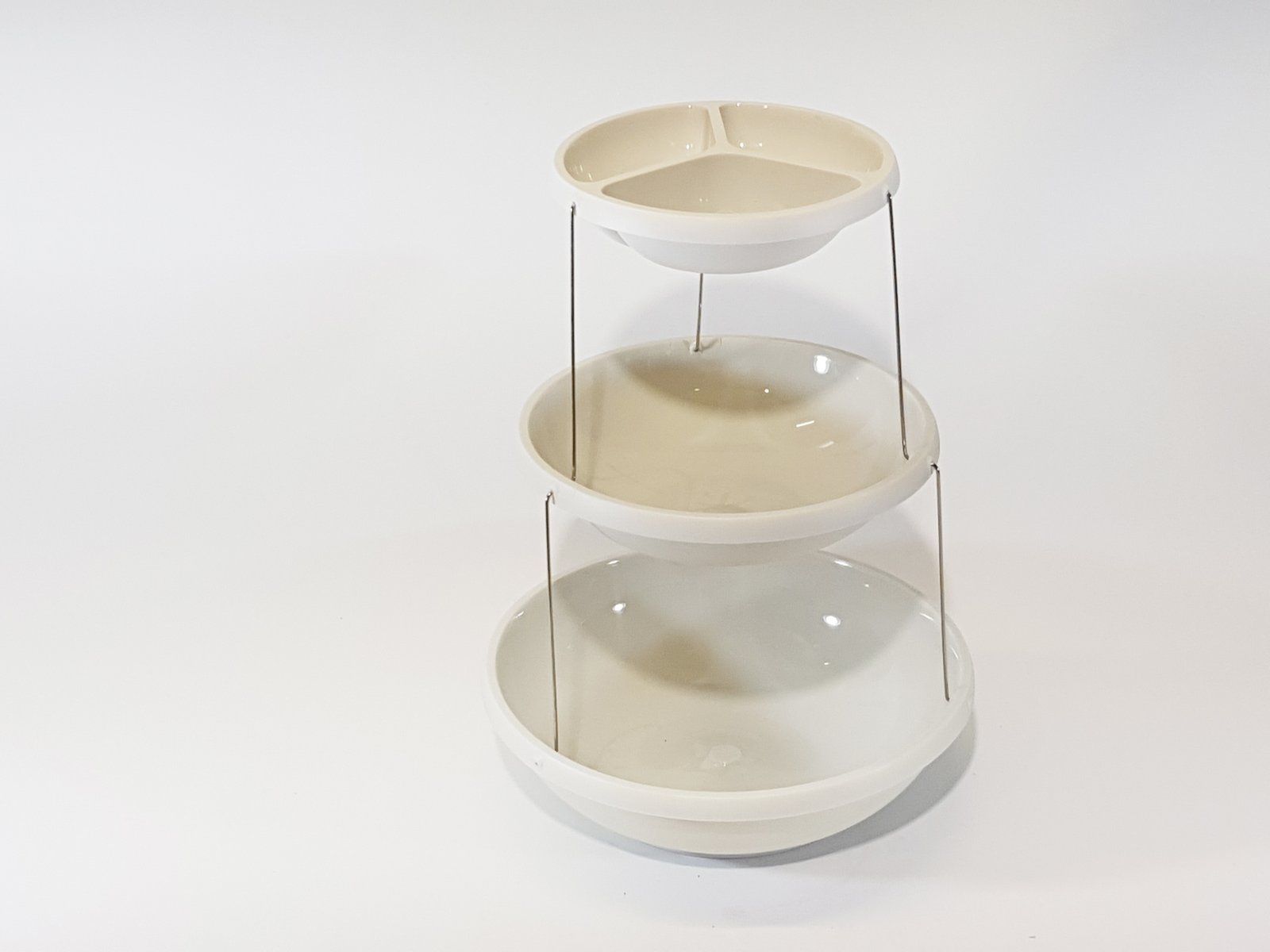 Porta Postres Pasta Blanco Tres Niveles Redondo