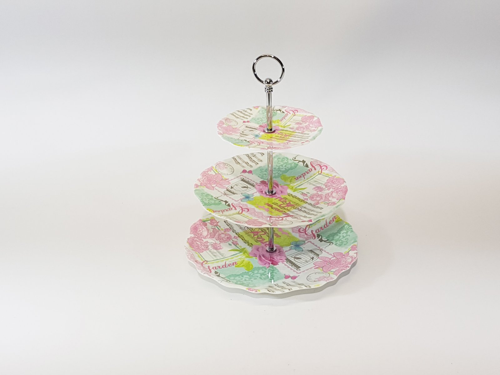 Porta Postres Tres Niveles Jardin Colores