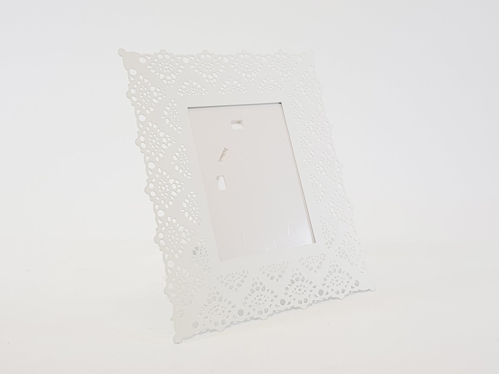 Porta Retratos Borde Metalico Blanco 13 Ancho X 18 Largo