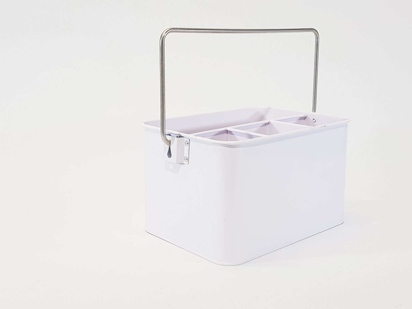 Recipiente Latón Rectangular Blanco Con Divisiones 