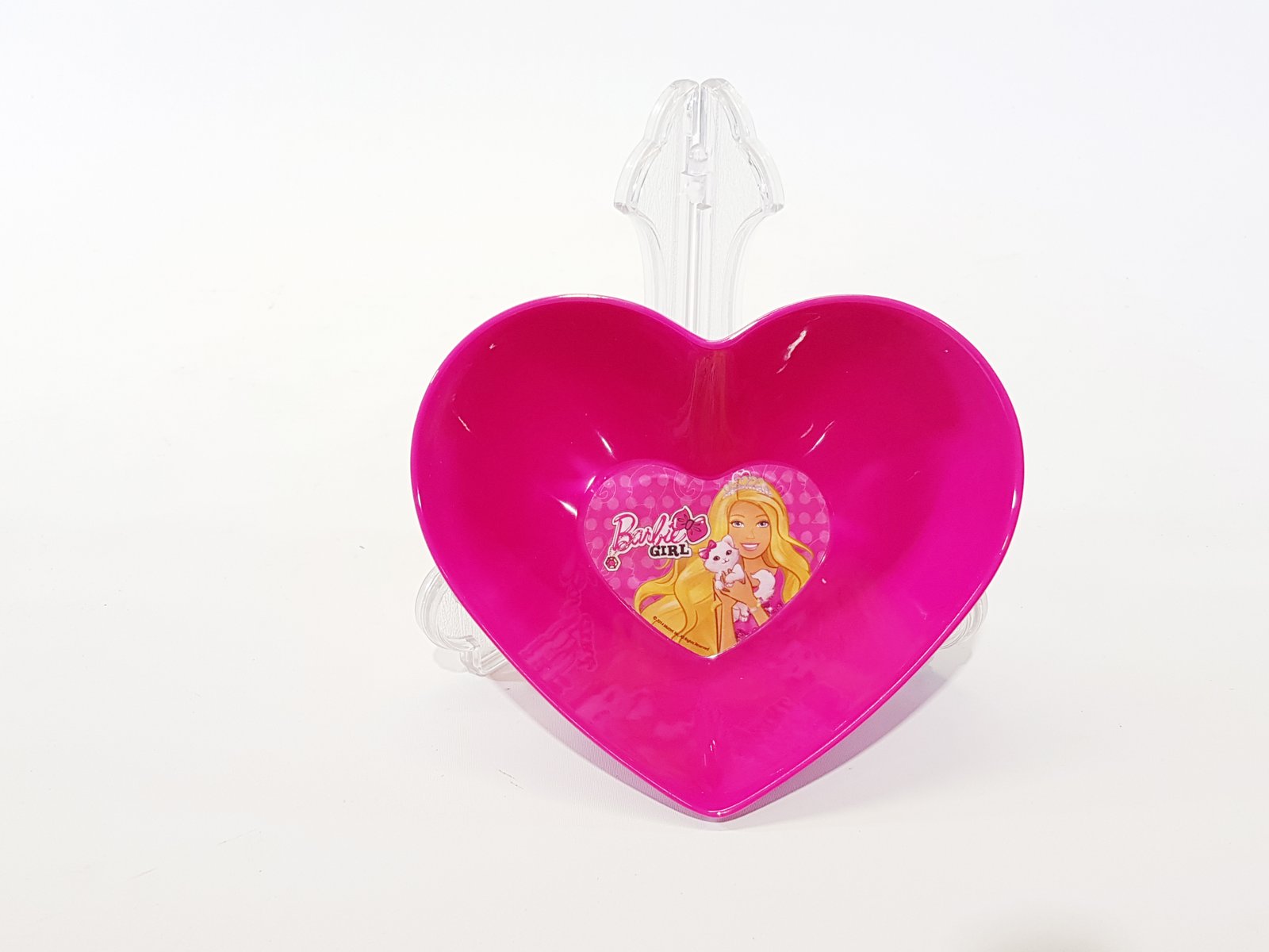 Recipiente Pasta Forma Corazon Rosado Barbie Girl