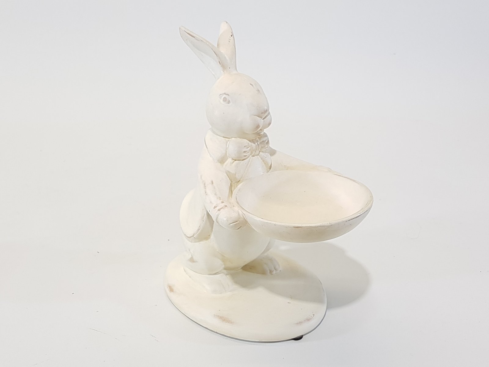 Salsera Ceramica Blanca Conejo Con Recipiente