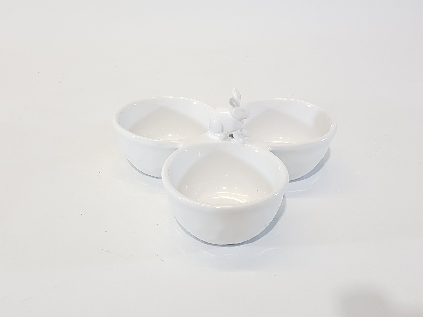 Salsera Ceramica Blanca X 3 Conejo