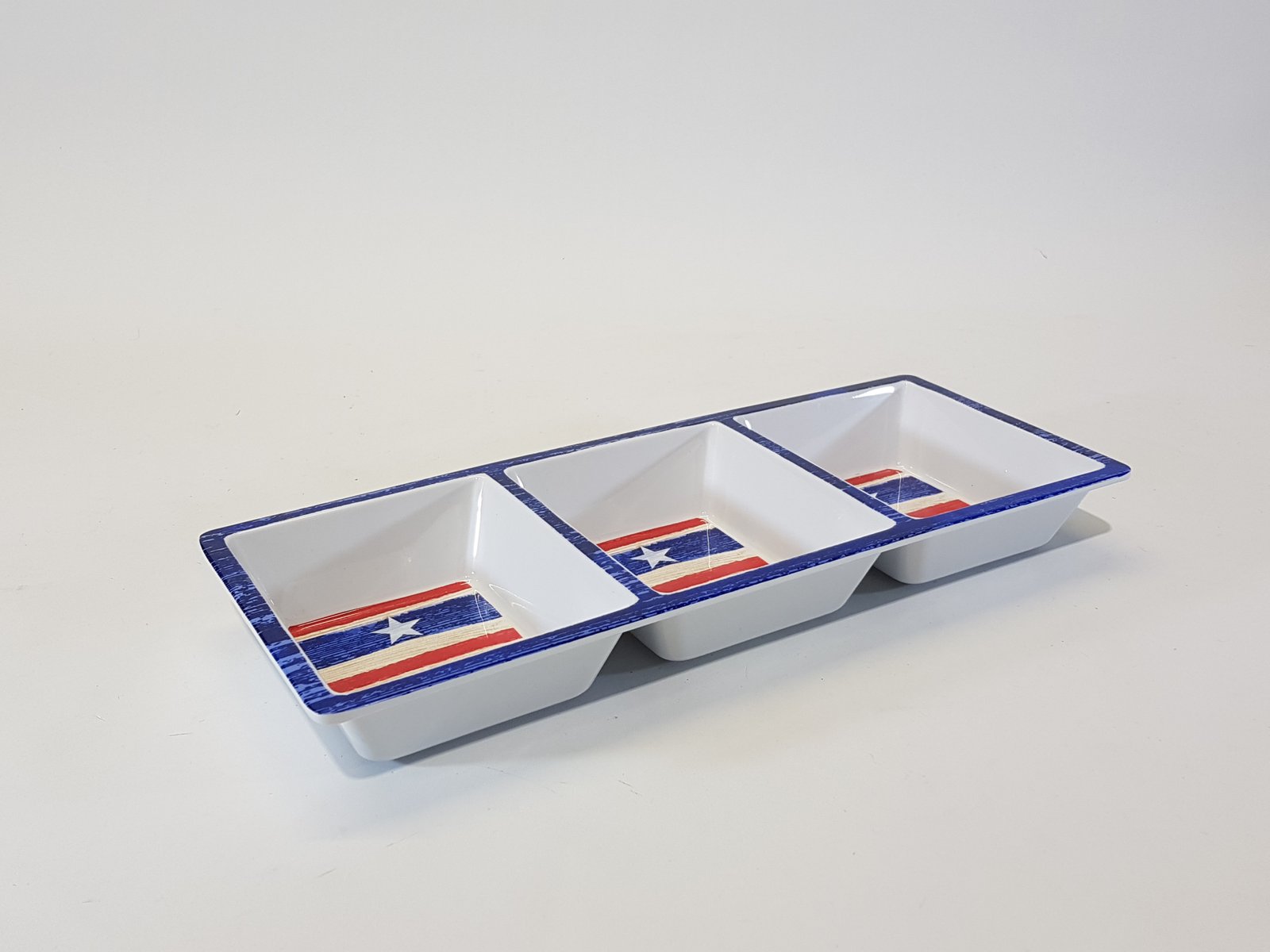 Salsera Rectangular X3 Bandera Ee.uu