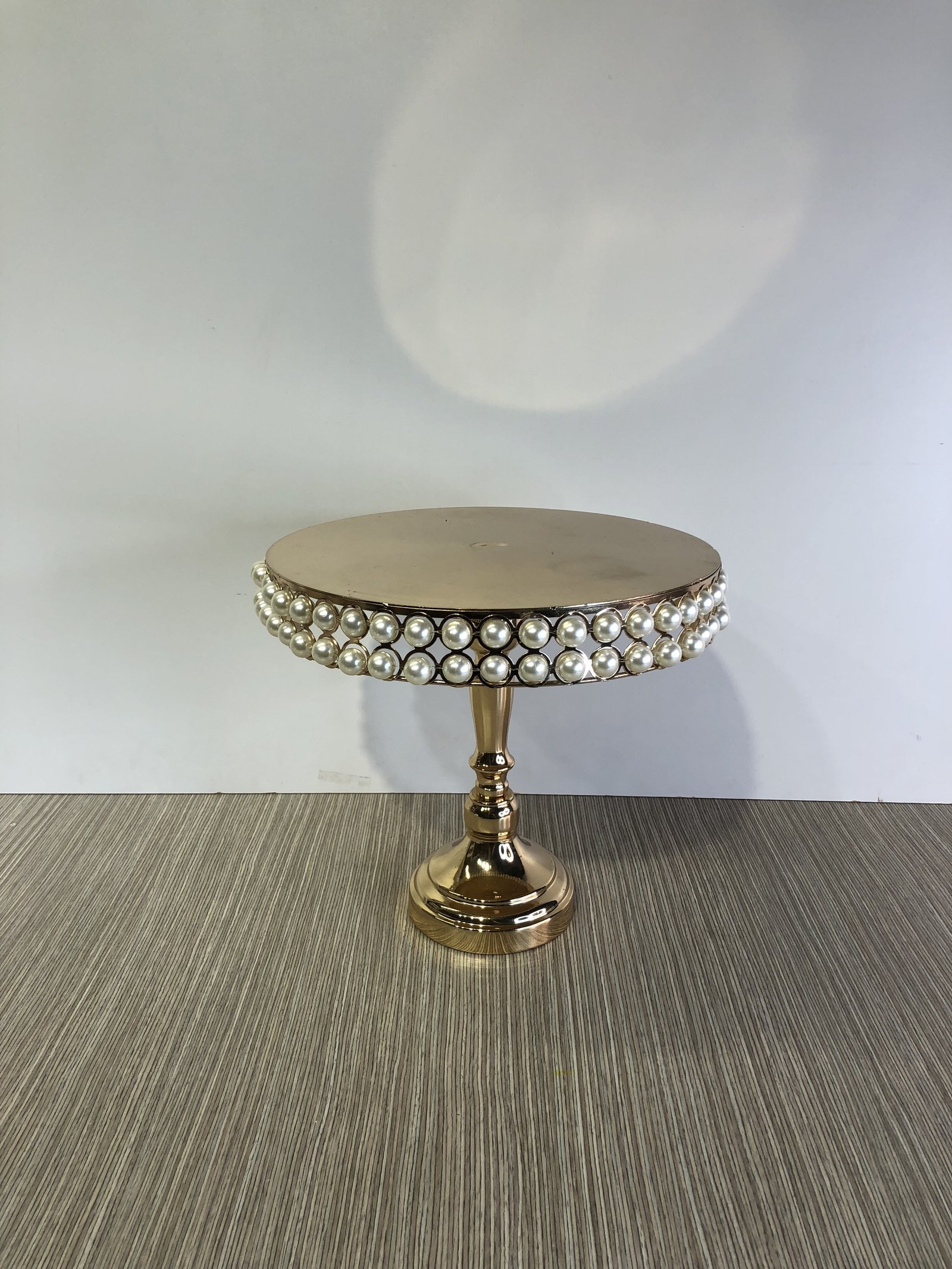 Tortera Dorada Borde Perlas Grande