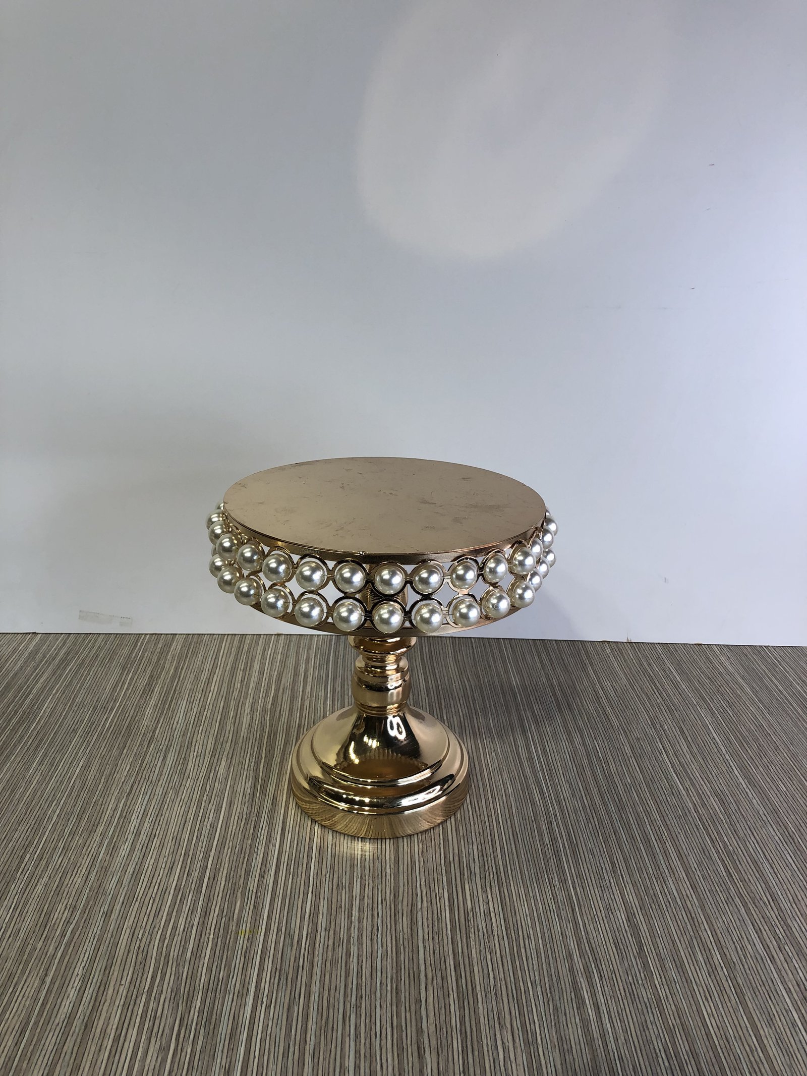 Tortera Dorada Borde Perlas Pequeña