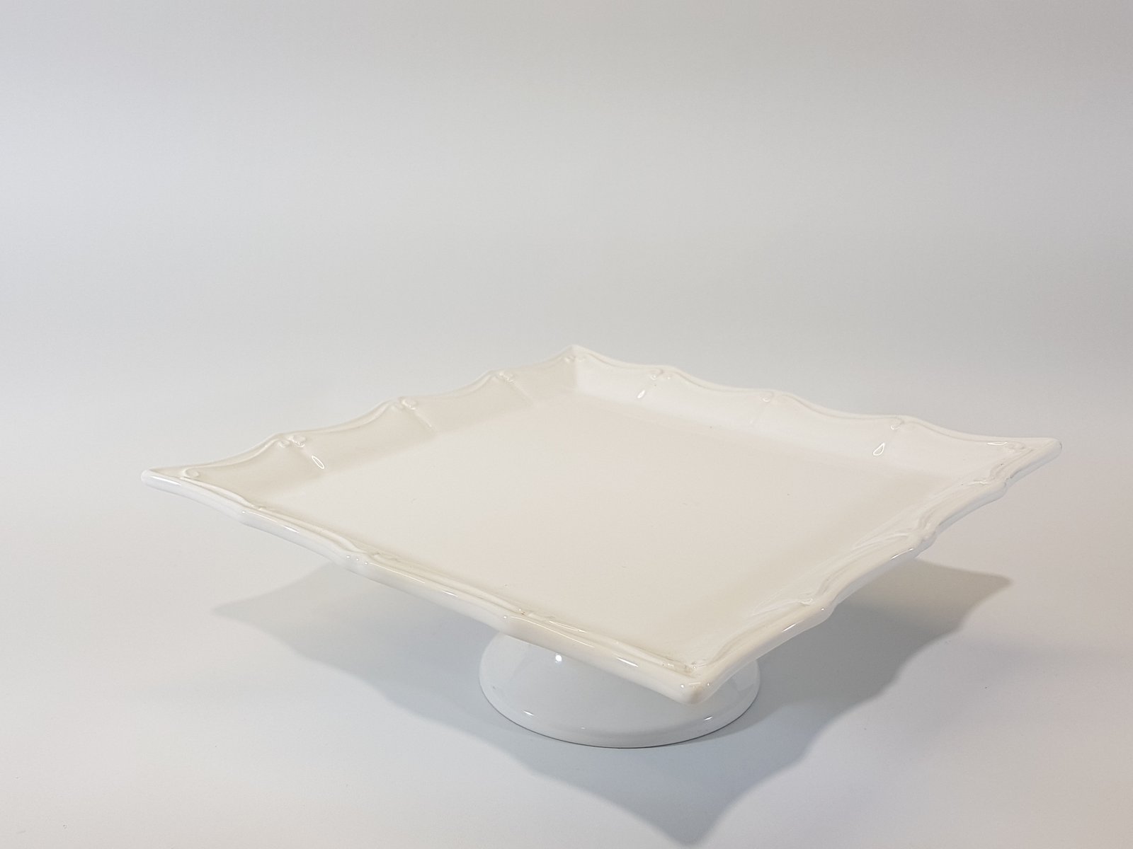 Tortera Cuadrada Moras Arriba Ceramica Blanca Moras Juntas Grande 25 Cm