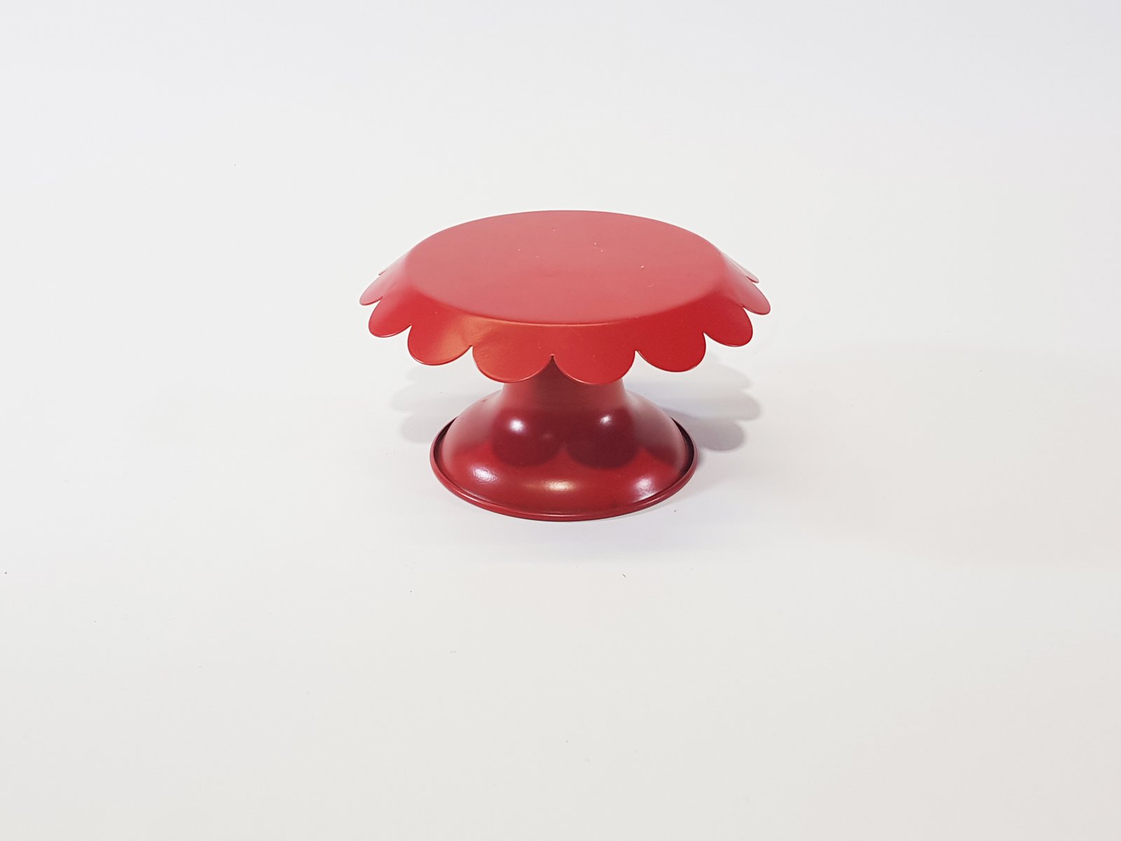 Tortera Redonda Laton Roja Borde Mora Pequeña 12 Cm