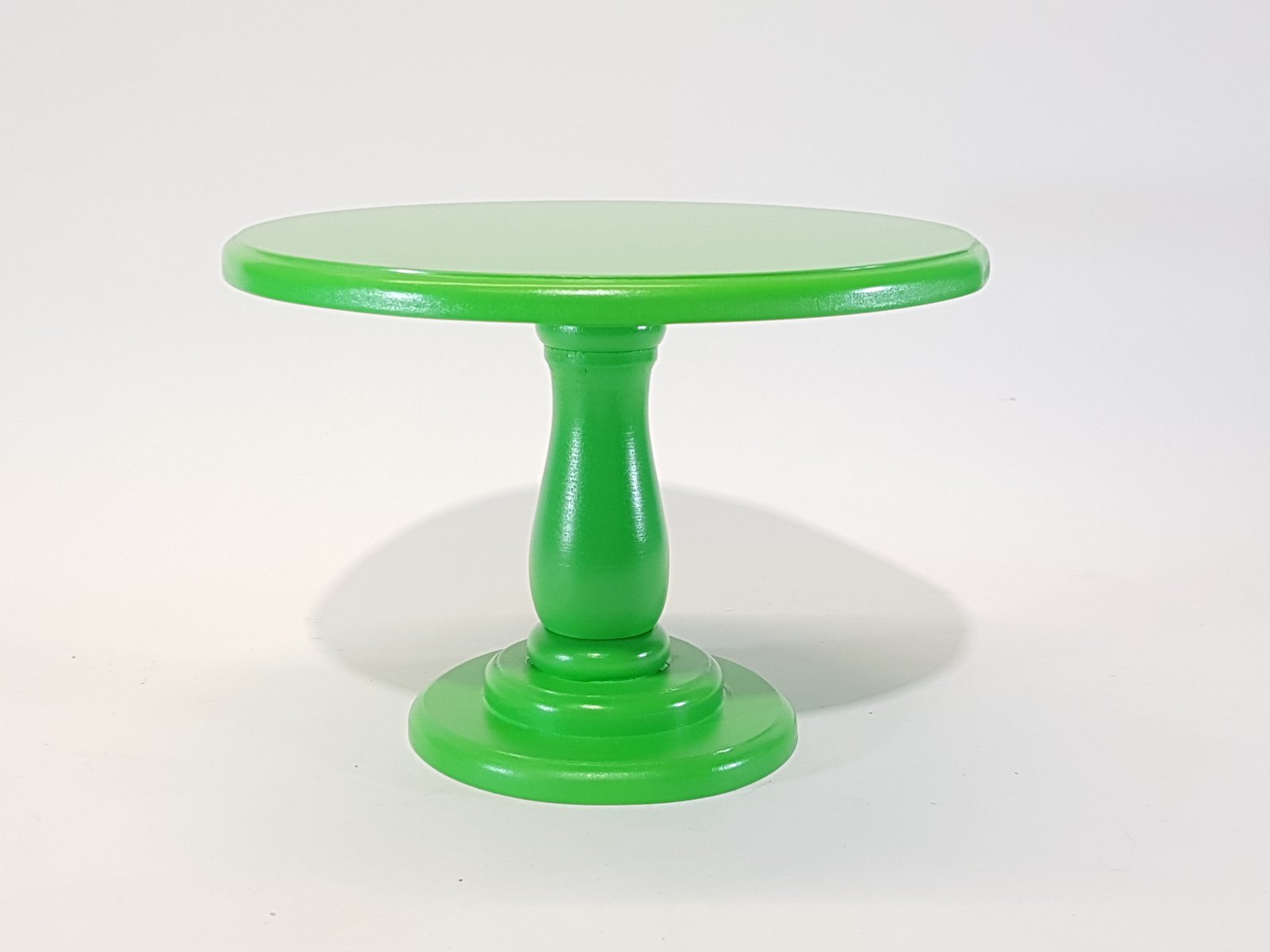 Tortera Redonda Madera Verde Pedestal Ato 31 Cm Diametro X 26 Alto