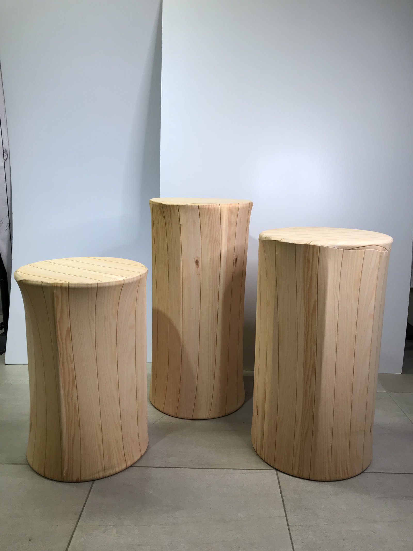 Trio Cilindros Telas Imitacion Tablillas Madera 