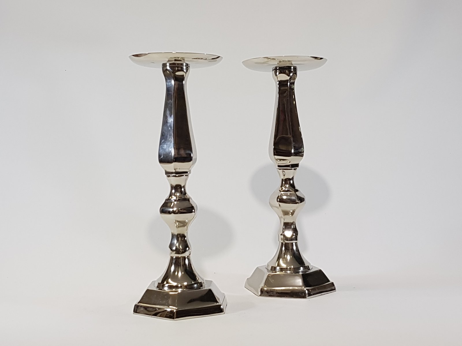 Candelabro Plateado Efecto Espejo Maxi 41 Largo Para Velon