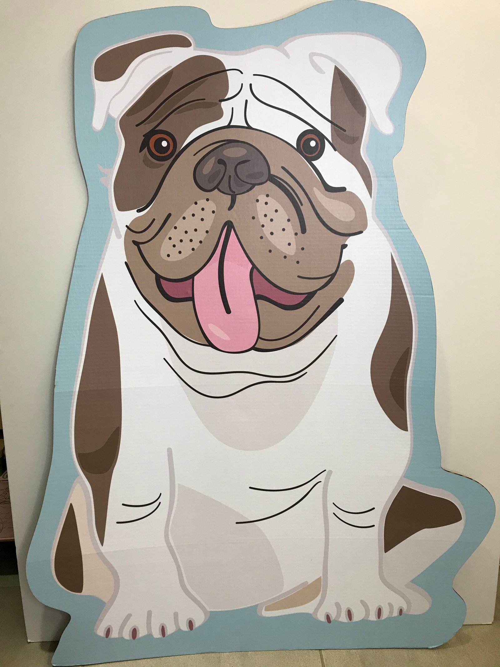 Perro Bulldog Ingles Cafe Con Blango Grande Carton