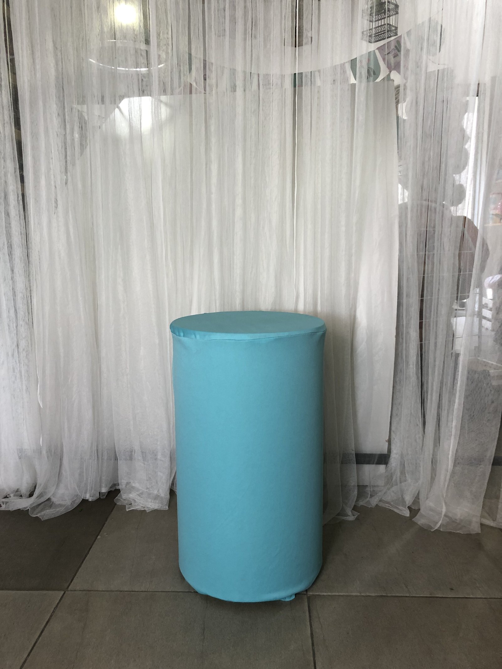 Cilindro Mediano Tela Agua Marina