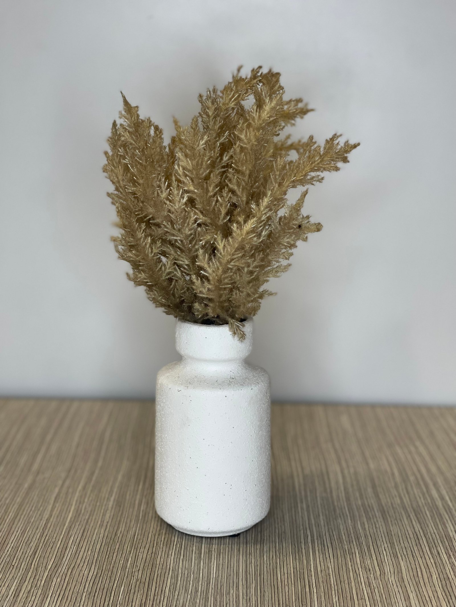 Jarron Ceramica Blanco Plumas Cafés