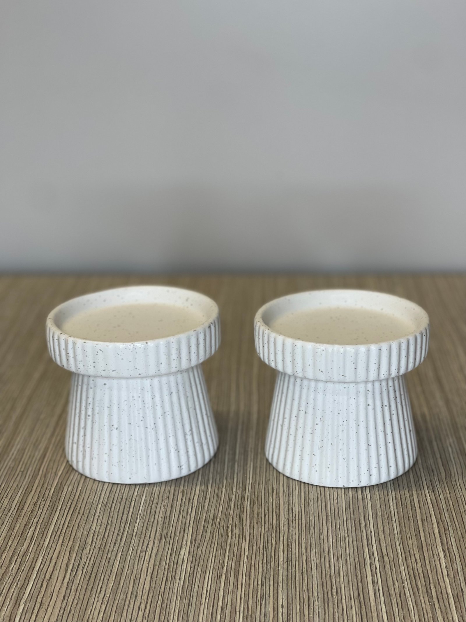 Tortera Mini Ceramica Blanca Estriada