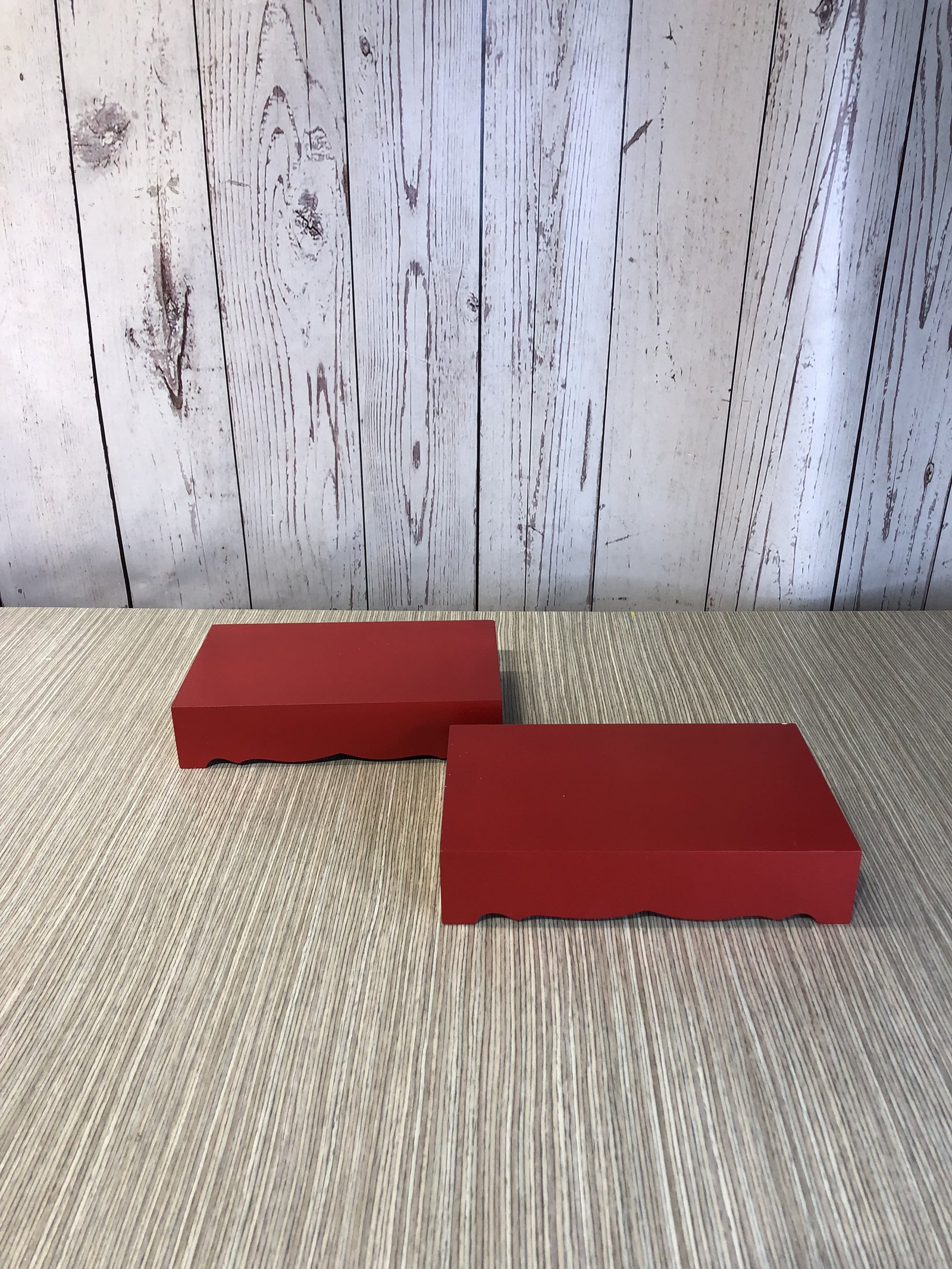 Tortera Rectangular Pequeña Madera Roja 