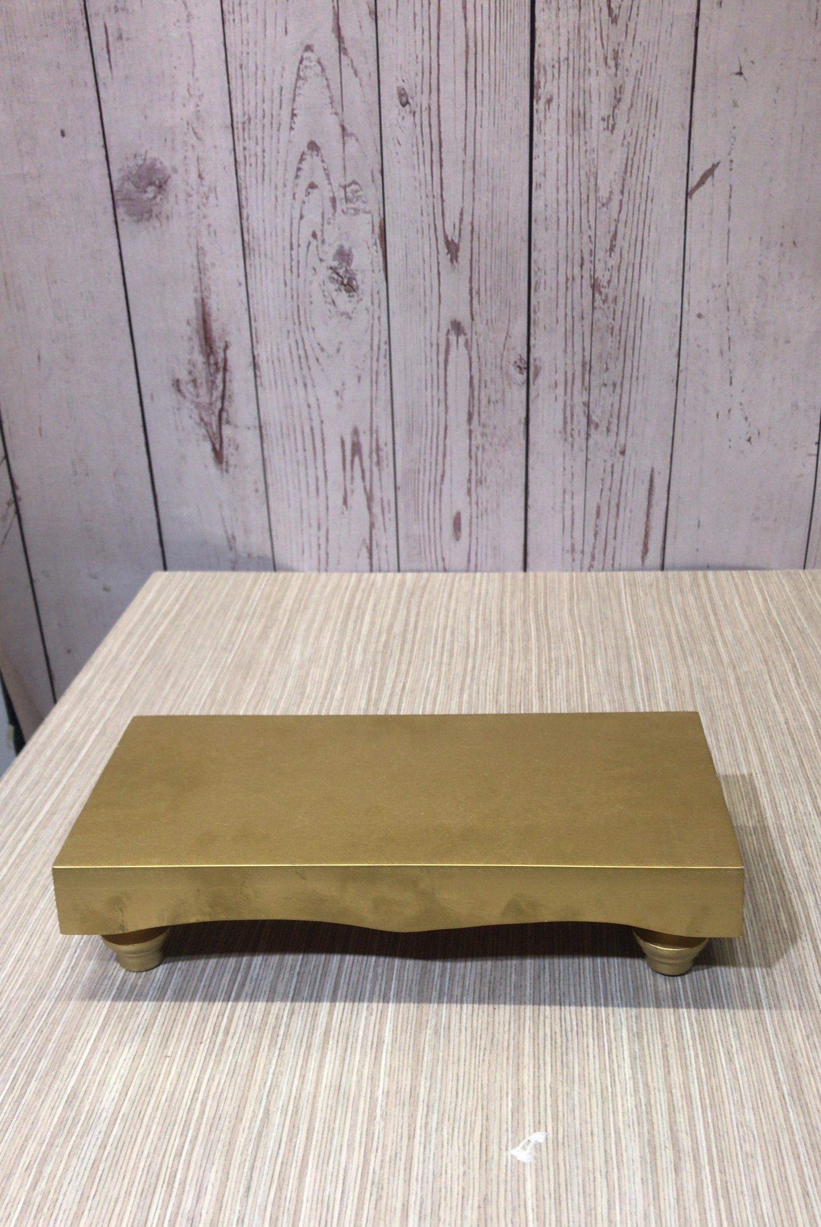 Tortera Rectangular Madera Dorada